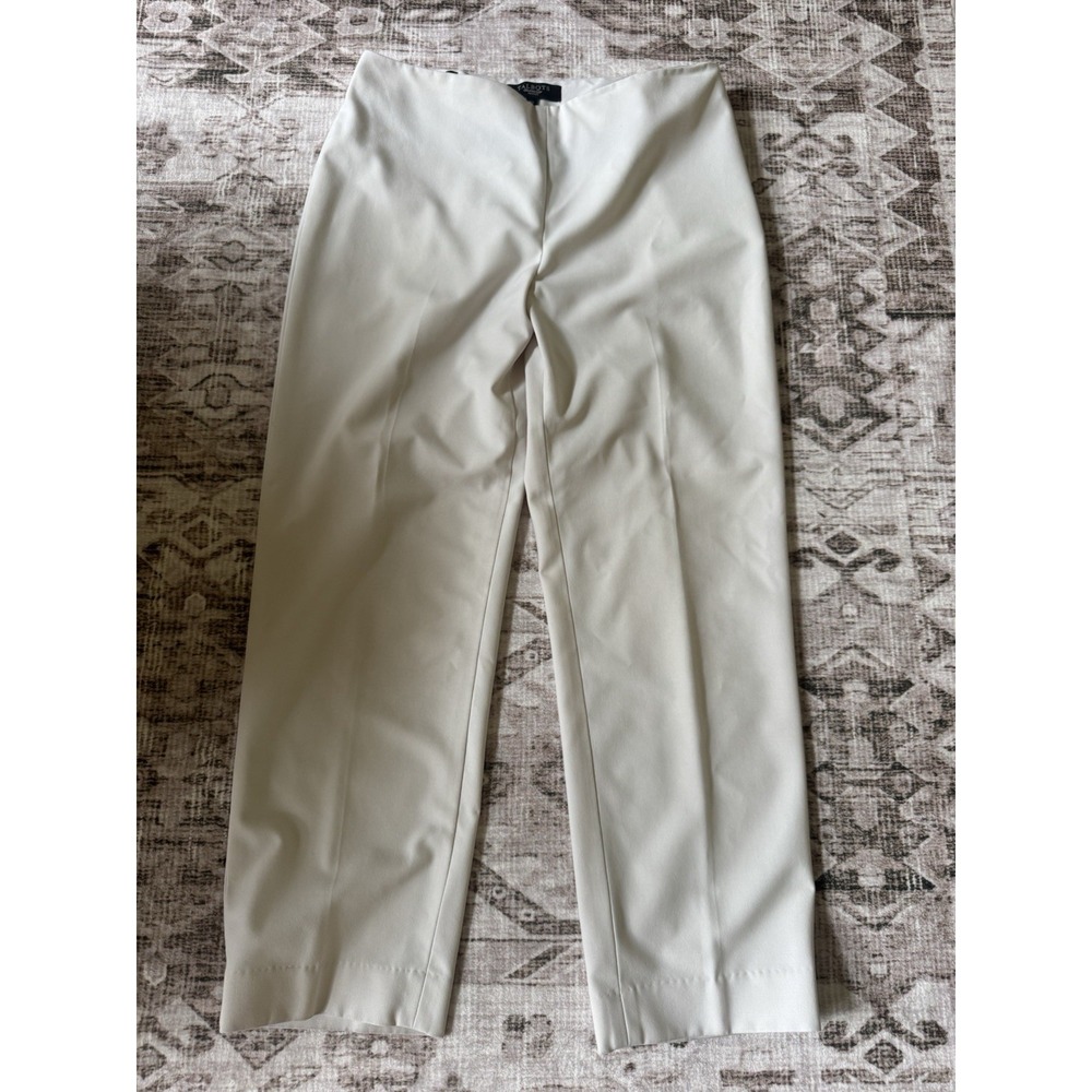Talbots Dress Pants Womens 10P (Actual 31X 25.75) Beige High Rise Pull Side Zip